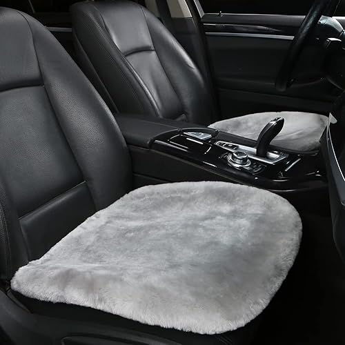 LLB Fundas de asiento de asiento de automóvil de oveja genuina para automóviles, camiones, SUV, almohadilla protectora de asiento cómoda para