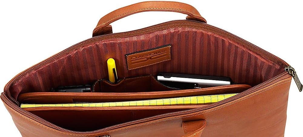 Claire Chase Folio with Handle, Saddle, One Size