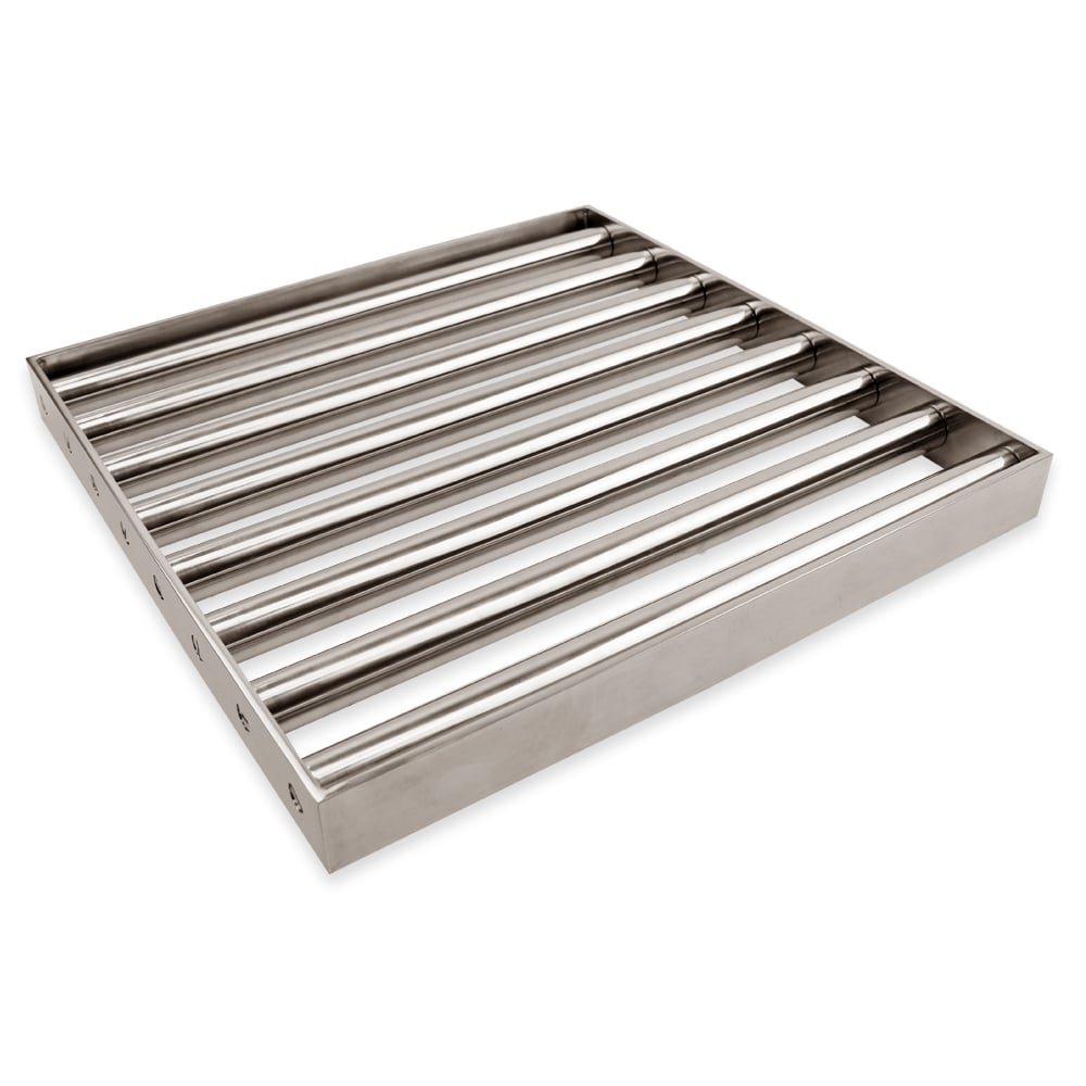 Grid de Separación Magnética de Acero Inoxidable de La Industria Alimentaria Para La Eliminación de Restos Ferrosos - 400mm x 400mm x 40mm - 10,000 Gauss - 8 Barras