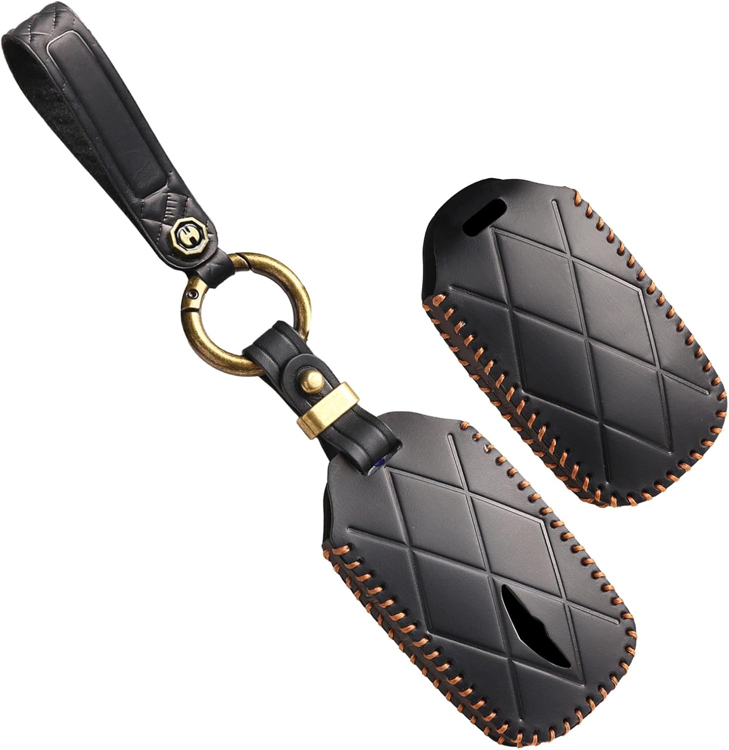 Leather 8-Button Key Fob Cover Fit for Genesis GV60 GV80 G70 G90 2025 2024 2023 Remote Key Fob Case Holder Protector Accessories with Keychain Black