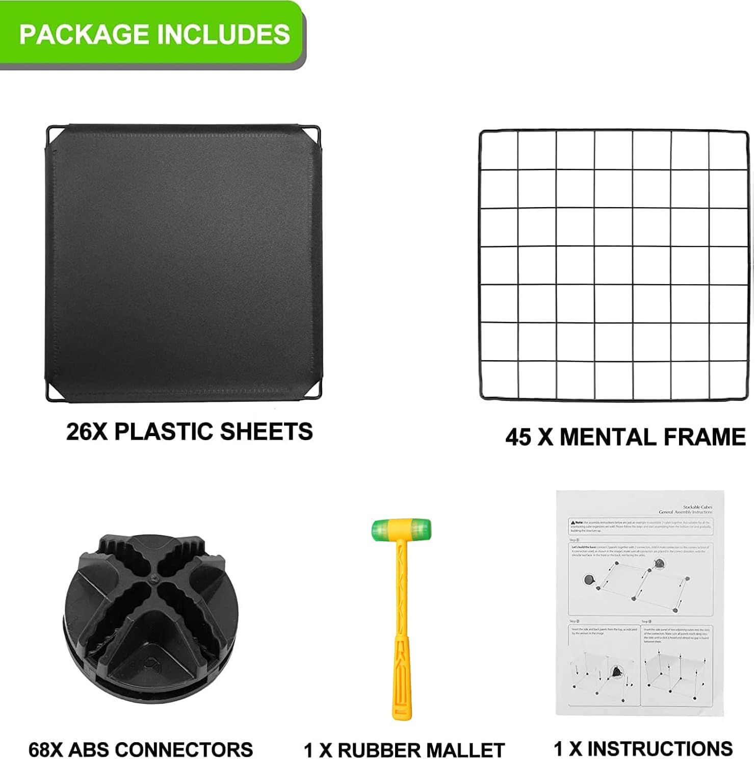 TUMUCUTE Wire Cube Storage Organizer, 25-Cube Metal Storage Shelves Bookshelf, Stackable Modular Closet Organizer for Bedroom Living Room, Office,Storage Shelves - Image 5