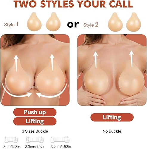 Miniatura 2 de Sticky Bra Push Up 2 Pairs, Nipple Covers for Women Silicone Adhesive Bra Pasties