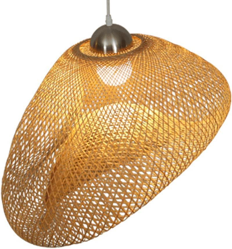 Suspension abat-jour bohème haut de gamme en bambou tressé luminaire de plafond traditionnel