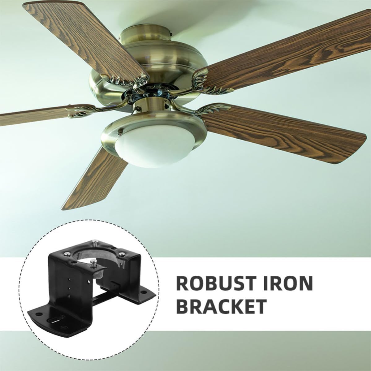 UKCOCO 2pcs Ceiling Fan Mount Bracket Replacement in Black Iron, Adds Stability and Reliable Support with Sleek Design for Easy Ceiling Fans Mount Installation