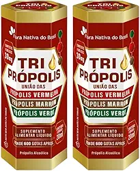 KIT 2X Tri Própolis Em Gotas (Própolis Vermelha, Verde e Marrom) 20ml - Flora Nativa