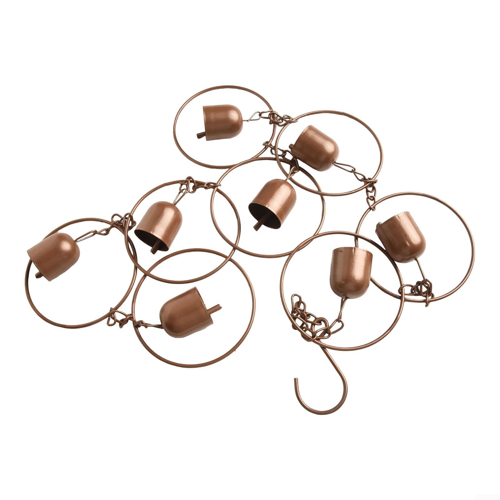 GreenThings De moderne hoek puur koperen regenketting, ambachtelijk gemaakt en verzegeld voor langere glans, wateromleiding, 8 ft, low-splash ontwerp, w/goot downspout adapter