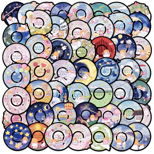 50枚セット 少女 ファンタジー 夢 レコード ステッカー かわいい アニメ おしゃれ 防水 トレンディ 落書き 漫画 アウトドア DIY スノーボード スーツケース ギター 車 バイク 自転車 水筒 ヘルメット パソコン 携帯 ノート