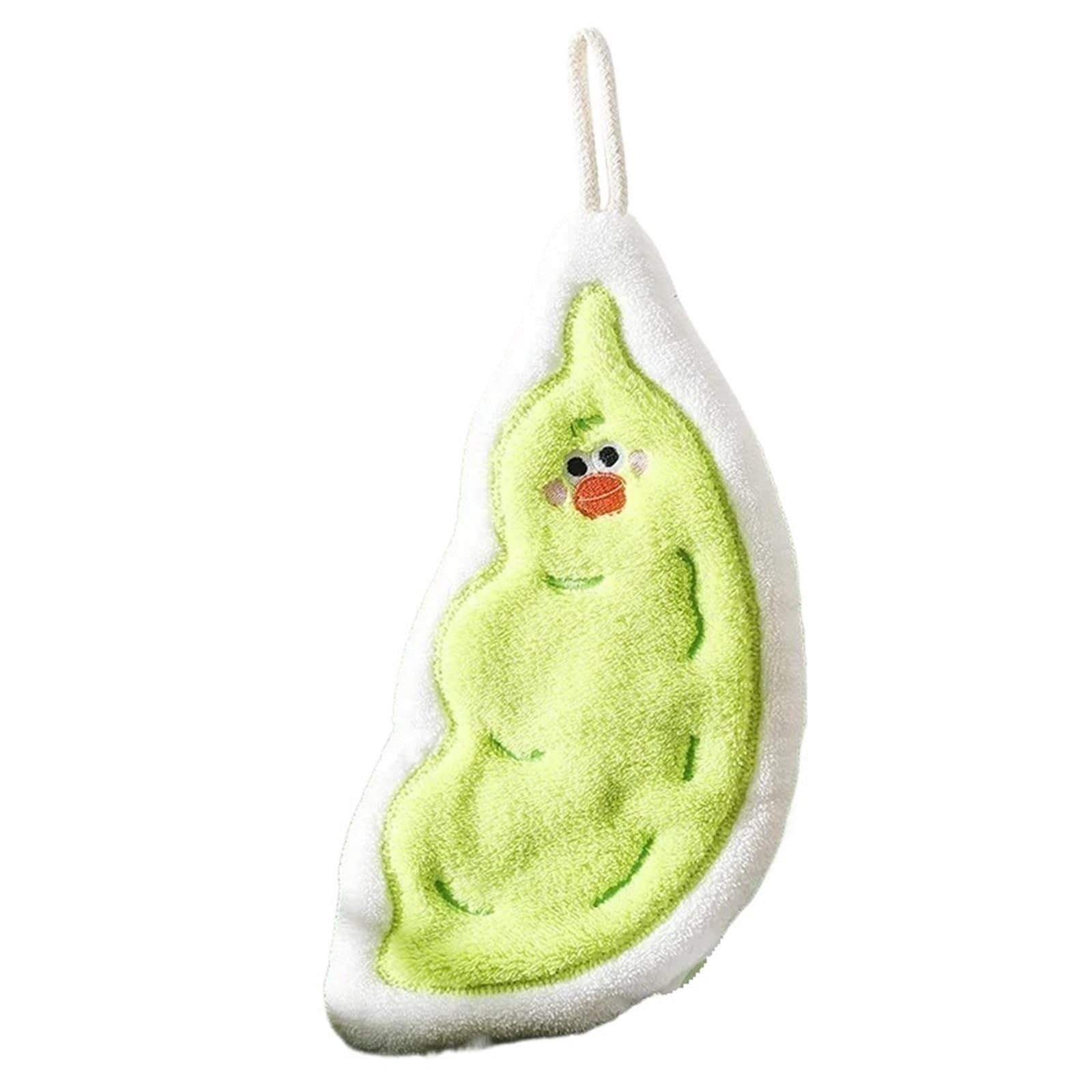 FGUJSUR Hand Towels Cute Hanging Towel Bathing Hand Coral Fleece Handkerchiefs Absorbent Wipe Cloth(Green)