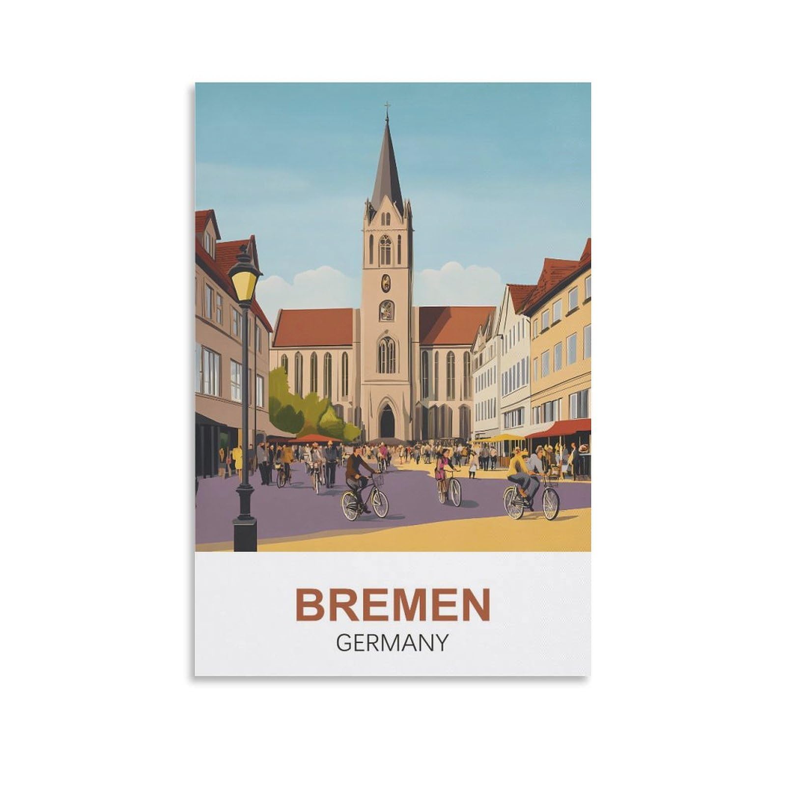 EZMLFA 5D Diamond Art Kits for Beginner,Bremen Germany Crystal Rhinestone Embroidery Craft Kits for Home Wall Decor Gifts, 40x40cm