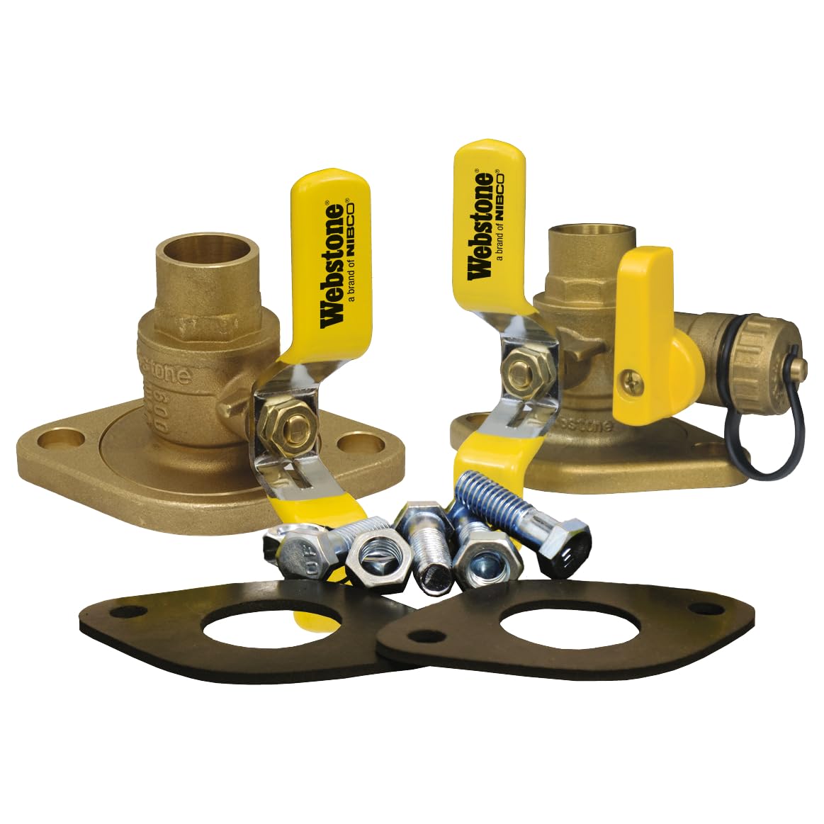 Webstone, a brand of NIBCO 1 in. Lead Free, SWT x Rotating Flange, Isolator Valve w/Rotating Flange Installation Kit for Circular Pumps, w/Drain, 2 Flange Gaskets, Nuts & Bolts, Fits Standard & High Velocity Pumps