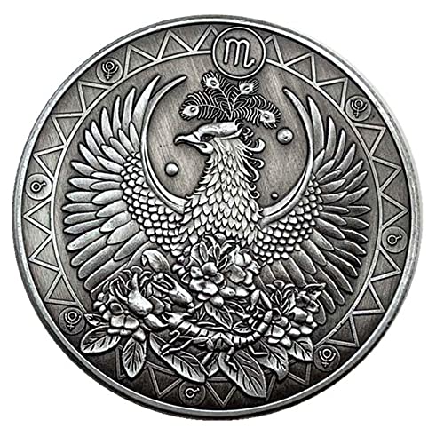 Creative Twelve Constellations Zodiac Coin Challenge Ancient Silver Commemorative Coins Home Decor Crafts Art Collection Gift (Scorpio)