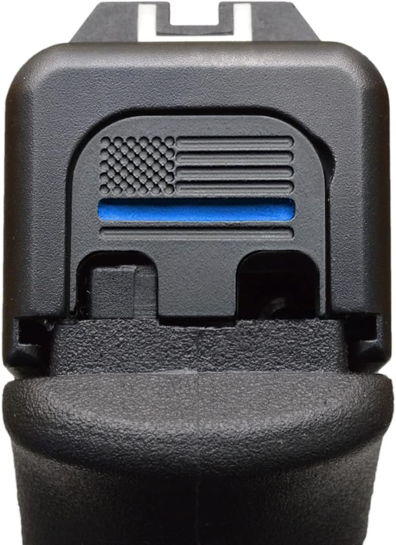 Milspin Slide Back Plate Compatible with Glock Gen 1-5 | American Flag | Veteran Made in USA I CNC Milled (Thin Blue Line, Models G17-G41, G45)