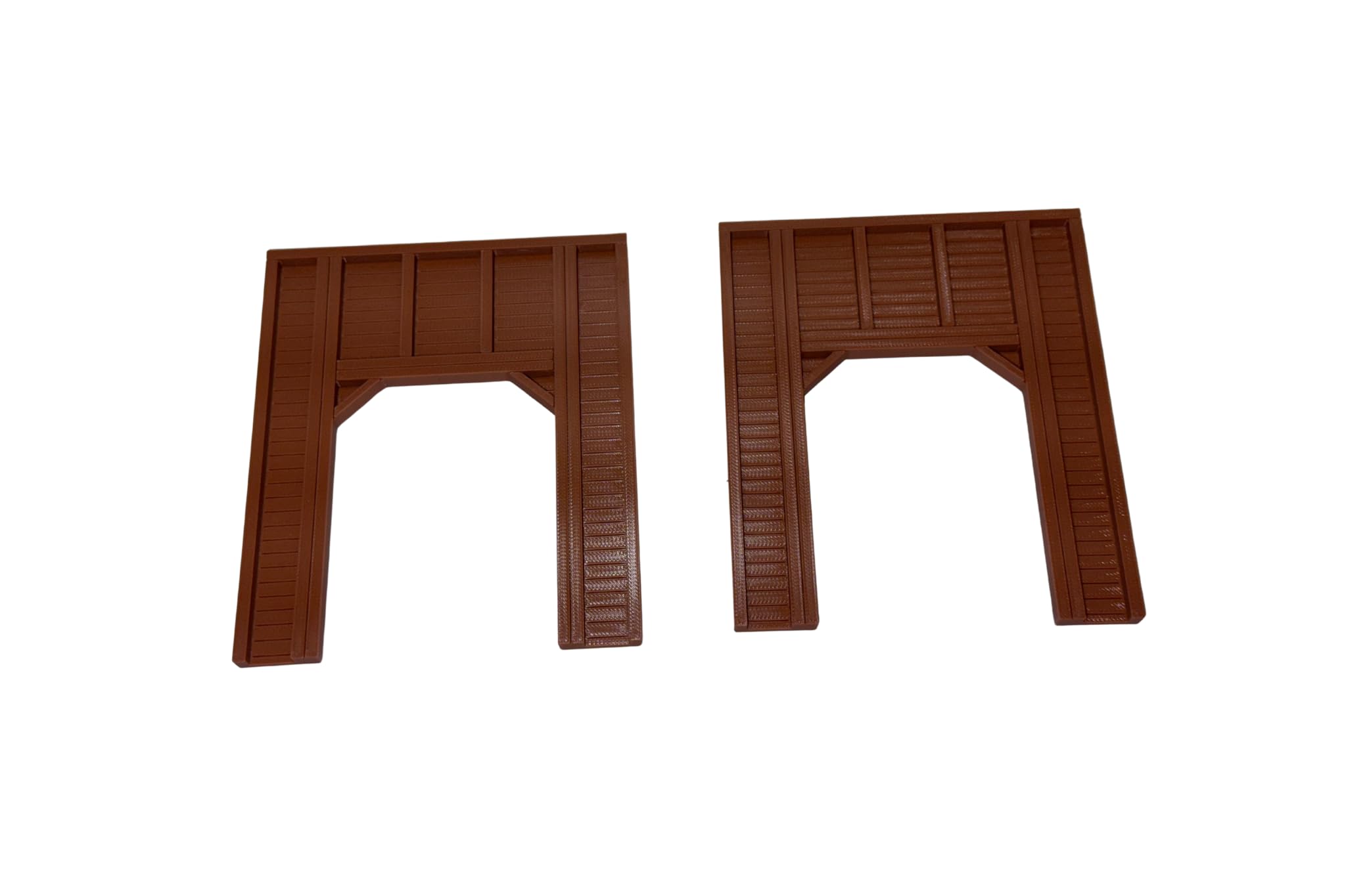 1:87 HO Scale Model Train Tunnel Portal, Brown, 5 Inch Height, 2-Pack, Wooden Panel Design