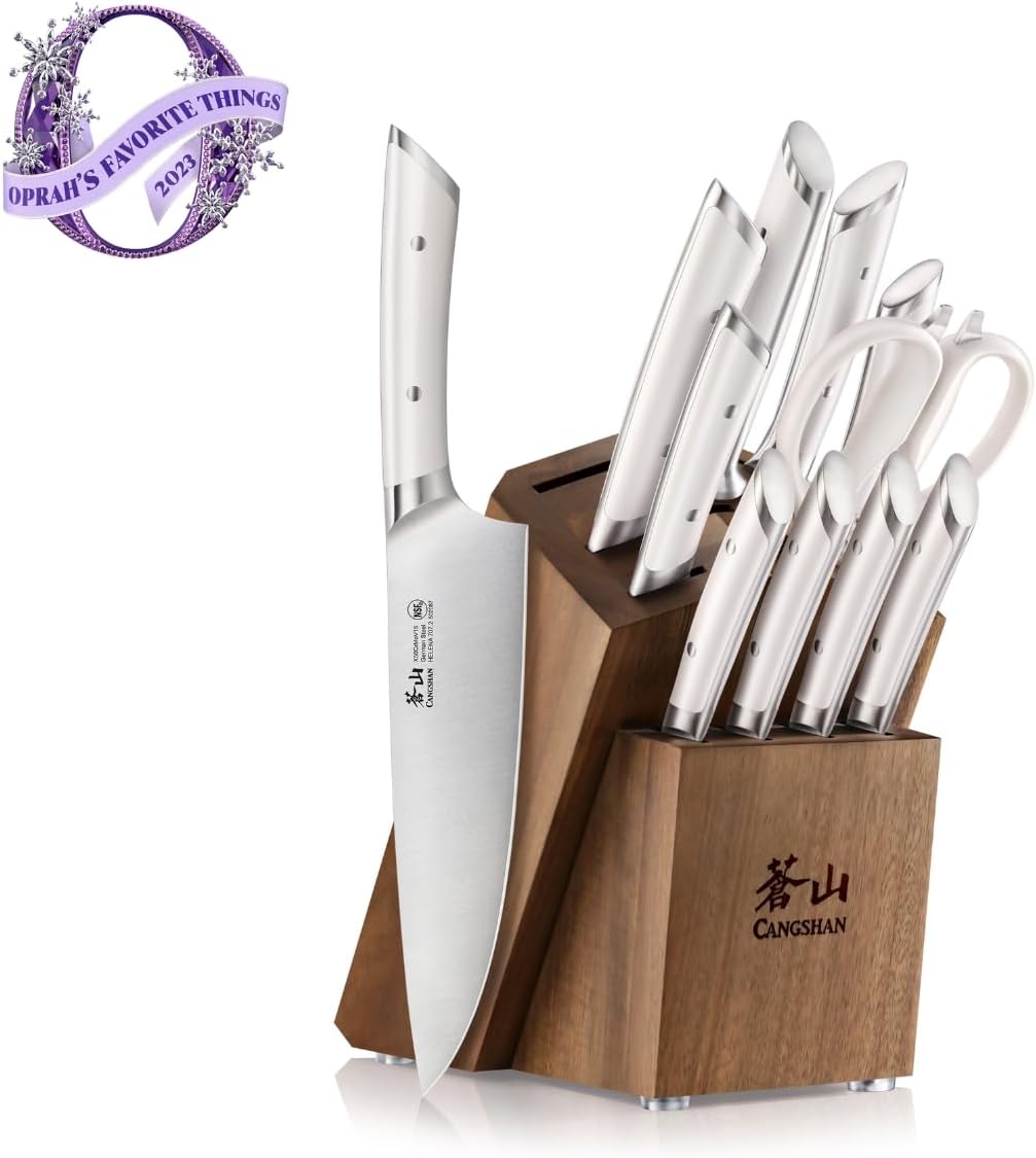 Cangshan HELENA Series German Steel Forged Knife Block Set (12-Piece, White), Oprah's Favorite Things 2023 - Image 2