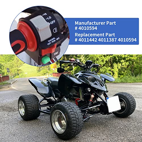 KIPA Handlebar Bar Control Switch Run Off Headlight HI LO Off Start Switch for Polaris Predator 500 Outlaw 450 Outlaw 500 Outlaw 525 4010594 4011442 4011387