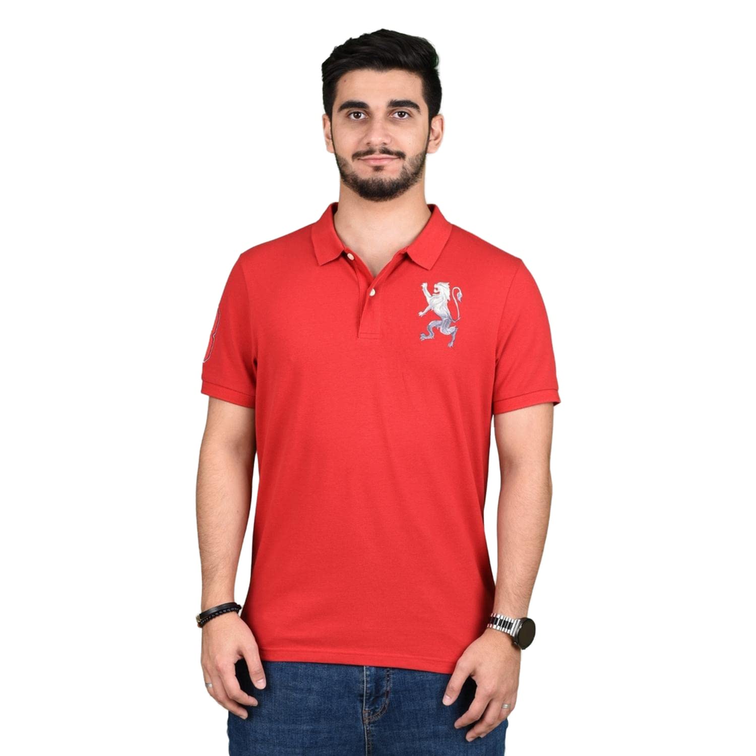 GiordanoMen's 3D Lion Polo