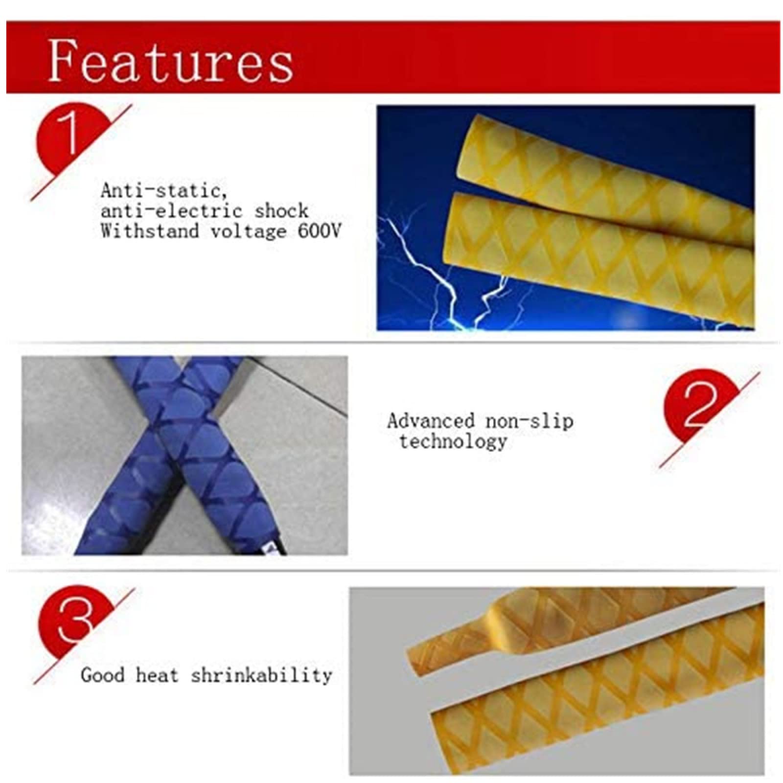 Tube thermorétractable en PVC pour canne à pêche, convient pour la classification des dévidoirs de câbles, longueur 1 m, diamètre (vert)