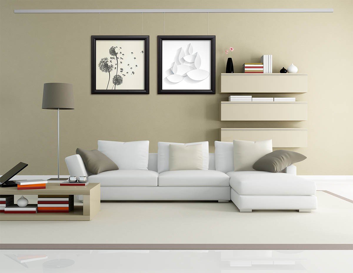 Bilderschienen Galerieschienen Bilderleiste Premium Pro Komplett-Set 6m weiß