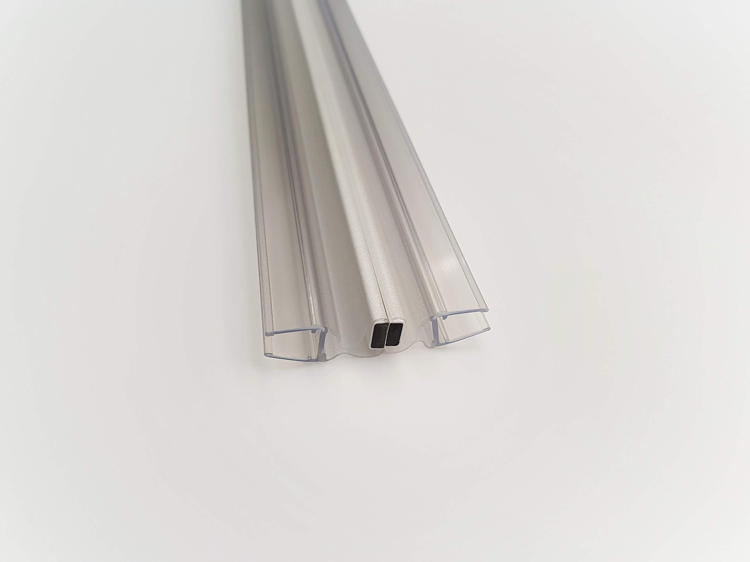 KRISTHAL Tür-Magnetdichtung Gradzahl flexibel (1 Paar), Duschdichtung für 6 und 8 mm Glas, Dichtleiste mit 200 cm Länge, Made in Germany Art. Nr. 8874