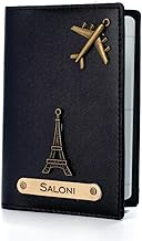NAVYA ROYAL ART Customized Passport Cover with Name - Personalized Leather Passport Holder for Men & Women - Travel Wallet with Card Slots - Handmade Engraved Passport Case
