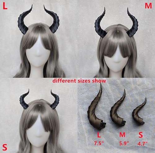 Cobtee LE Dark Gothic Devil Horns Ghost Sheep Horn Hair Clips Headwear Costume Halloween Cosplay Anime Hair Accessories Women Men thumb #4