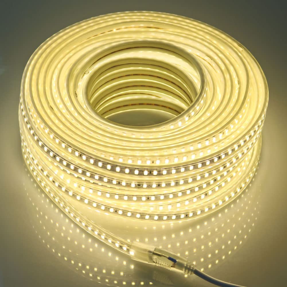 pcning 5730 LED Strip IP67 Wasserdicht 120 LED/m Flexibler LED Streifen Warmweiß Tagesweiß Kaltweiß mit EU Stecker AC 220V 230V