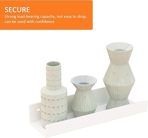 Miniatura 6 de Estantes de pared de acrílico blanco de 12 pulgadas, paquete de 2, estantería acrílica para pared. Estante de montaje en pared para sala de estar