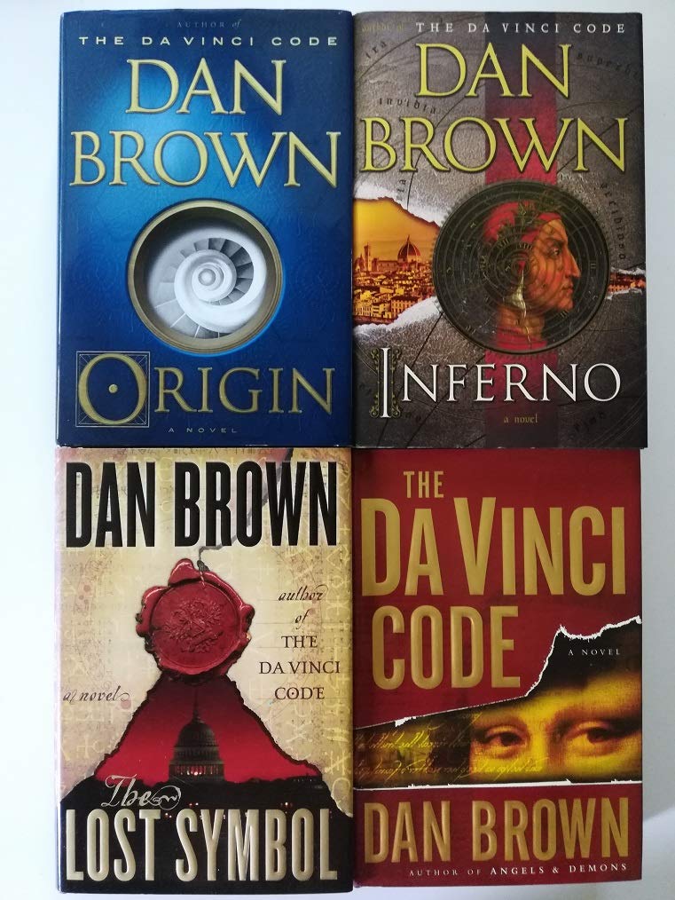 Collection of 4 Dan Brown Robert Langdon Novels The Da Vinci Code (2003), The Lost Symbol (2009