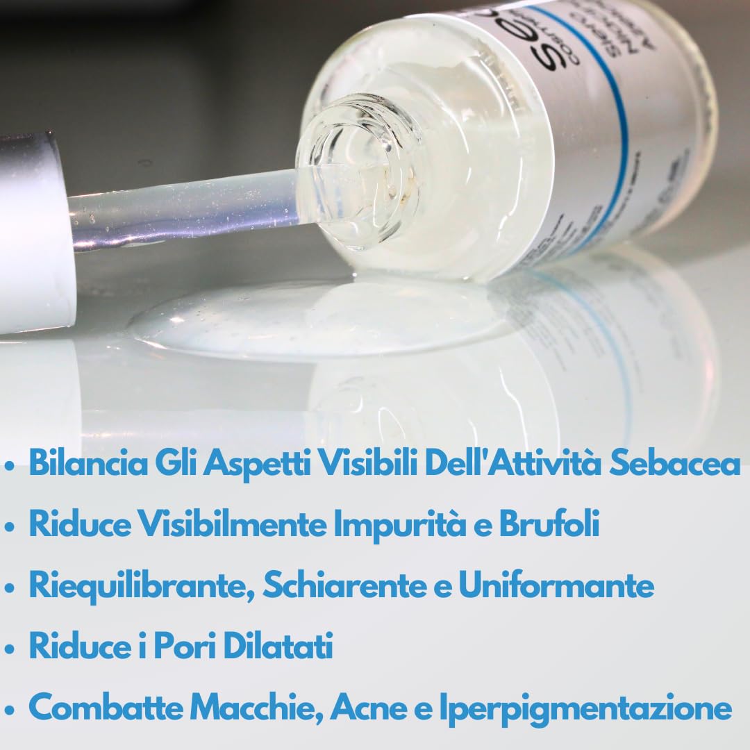 Niacinamide Face Serum 10% and Azeloglycine - Reduces Pimples, Spots and Pores - Oily and Mixed Skin - Made in Italy 30ml - Image 3