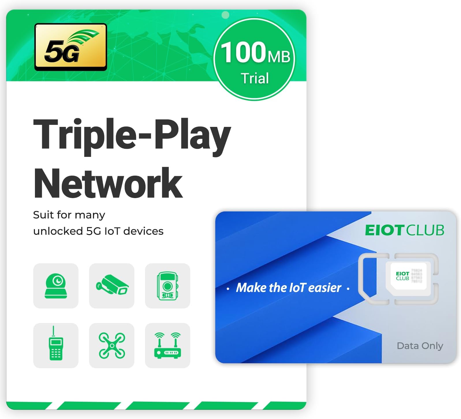 - SIM Card for Security Cameras, 5G/4G LTE No Contract Data Plan, USA Coverage, Works with Outdoor & Hunting & Trail Cameras | 3-in-1 SIM (Triple Cut)