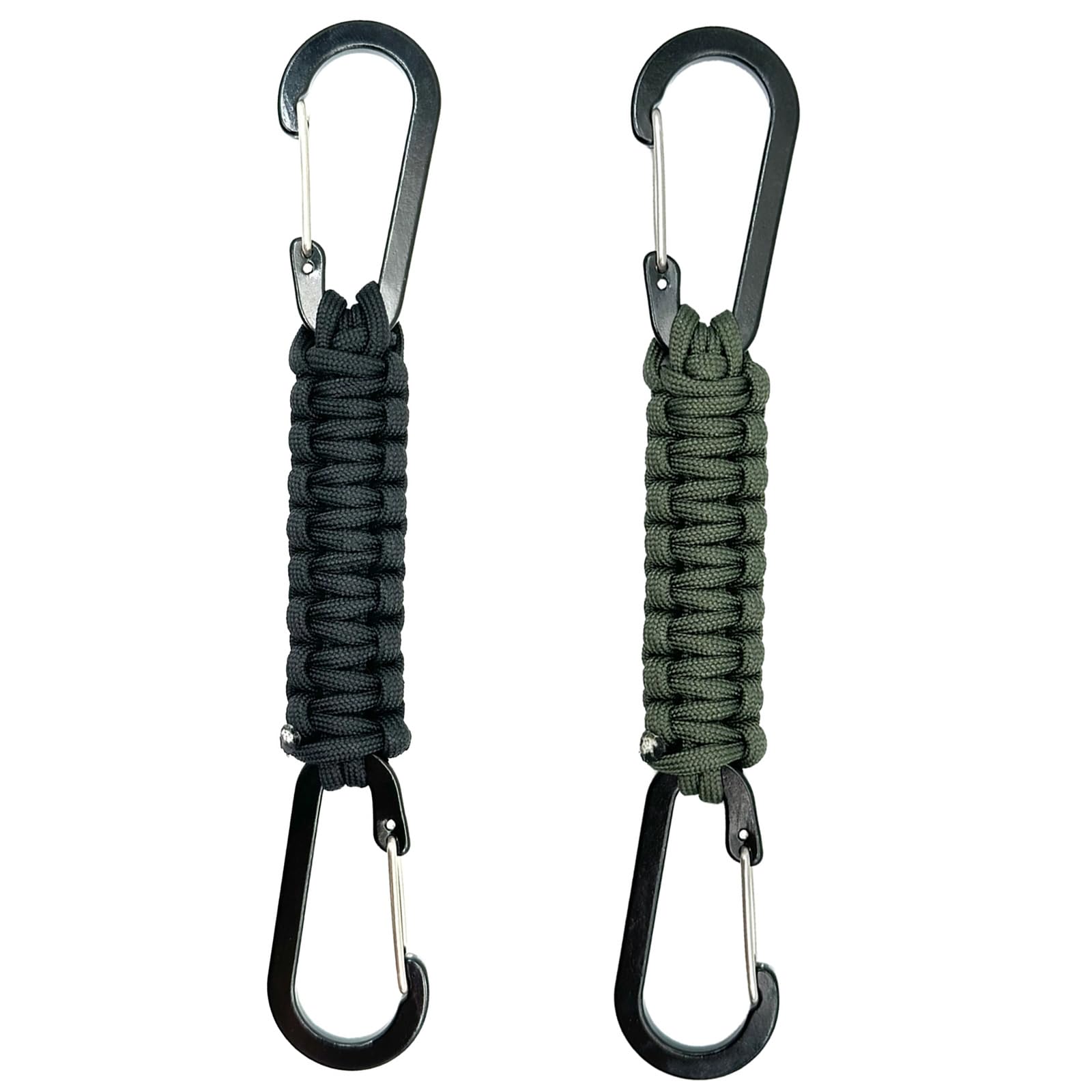 Paracord Keyring, Paracord Keychain 2PCS Key Chain with Snap Hook Carabiner, Keyring Clips with D Ring Hooks Hangers for Outdoor Hiking, Camping, Car Keys, Backpack, Tools, Or as A Key Organiser