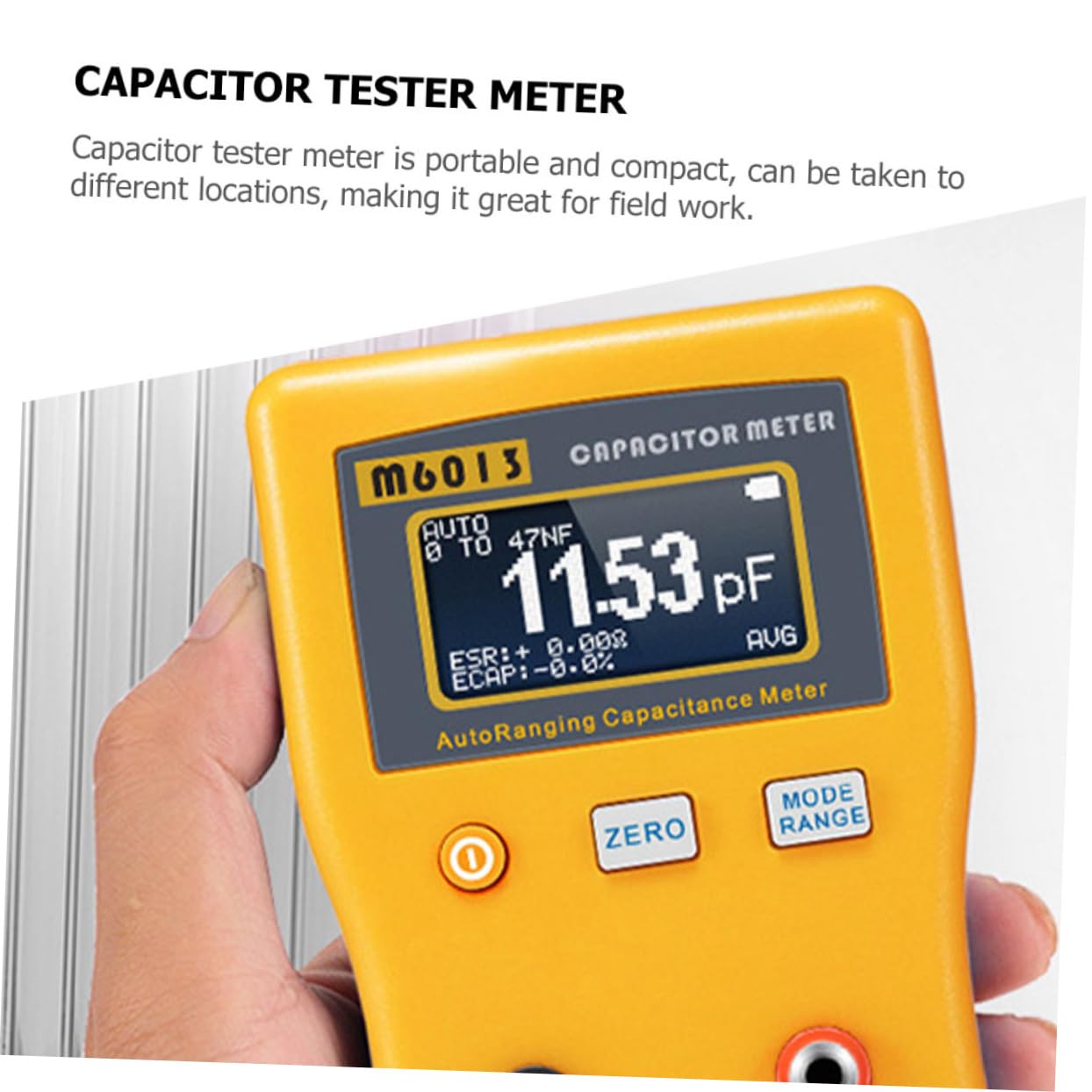 Artibetter Capacitor Tester Portable Digital Measuring Device for Capacitor Measurement User-Friendly with Readings for Electronics Professionals and Hobbyists