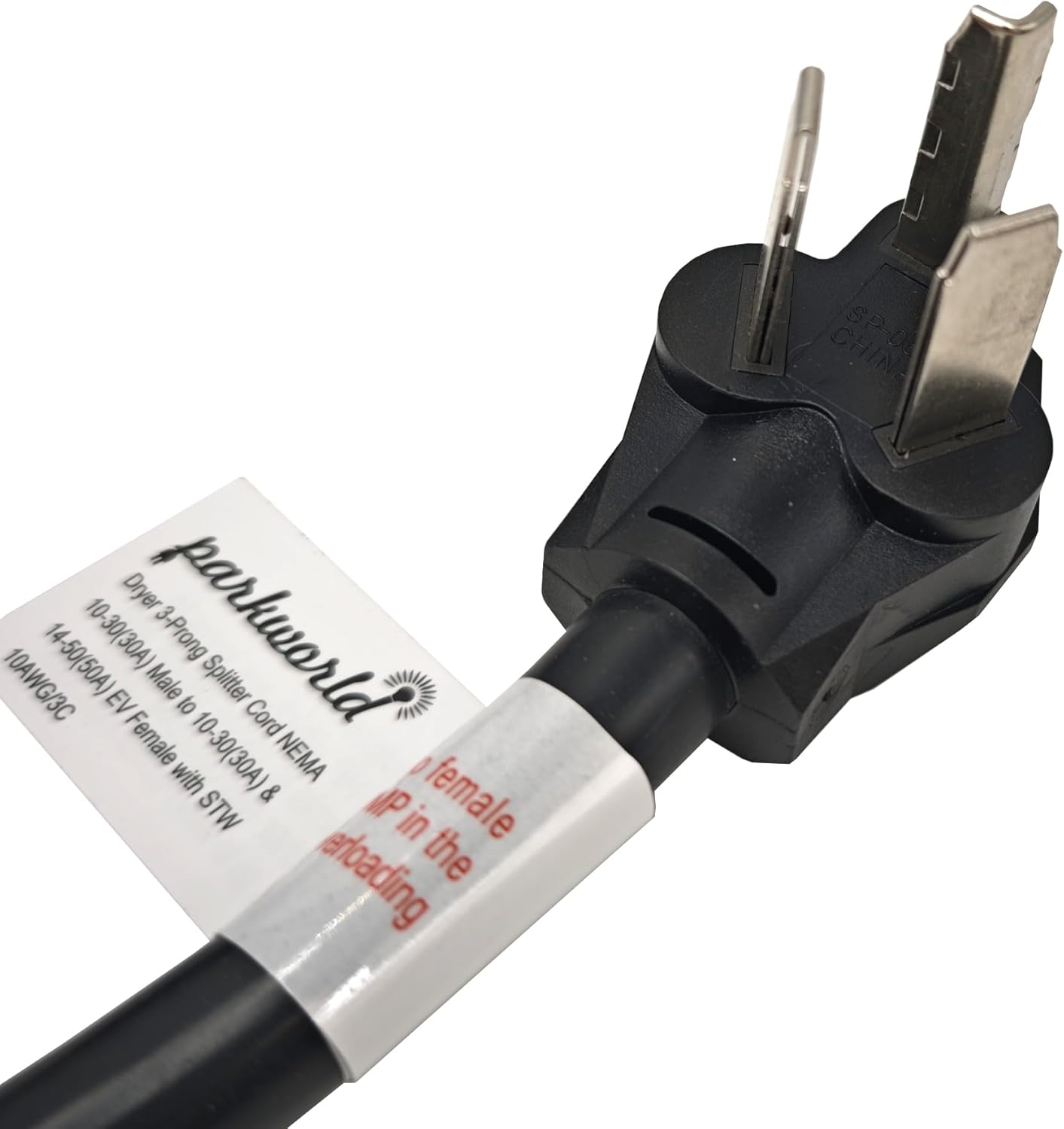 Parkworld 60318 Y Splitter Cord Adapter, NEMA 10-30 Male Plug to Dryer 10-30 ＆ RV/EV 14-50 Female Receptacle, Dryer 30 AMP 3-Prong (36 inch)