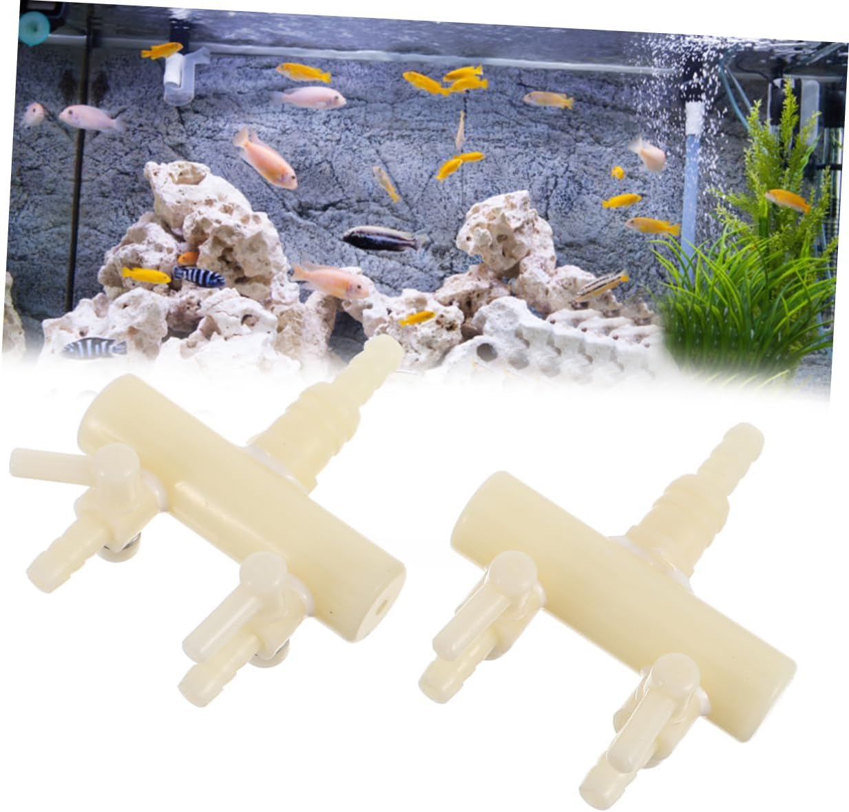COLLBATH 2pcs Aquarium Air Splitter Valves for Easy Installation Compatible and Air Pipes Essential Pump Accessories for Fish Tanks