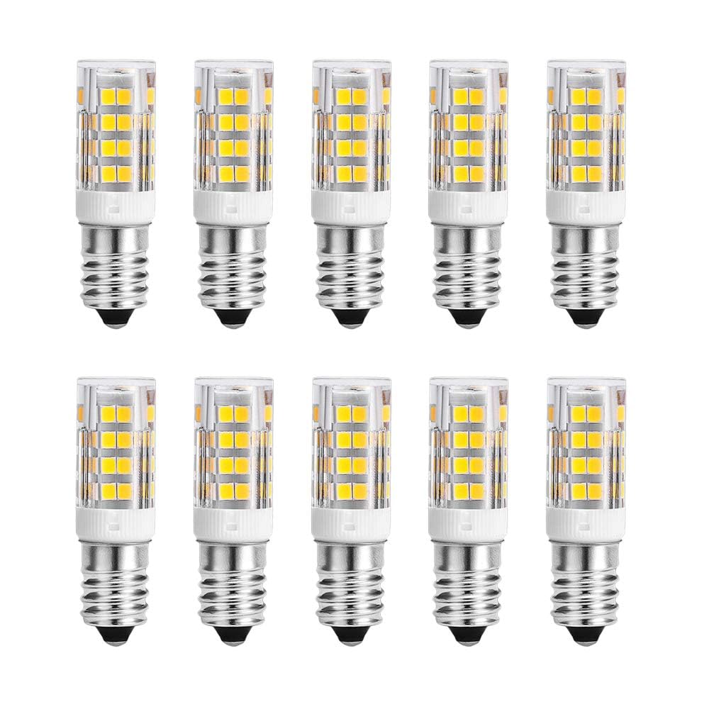 WULUN E14 LED Light Bulb 5W, Warm White 3000K LED E14 Bulb, 50W Incandescent Equivalent, 500LM SES Small Edison Screw Cooker Hood Bulb for Home Lighting Fridge, AC 220-240V Non-Dimmable, 10 Pack
