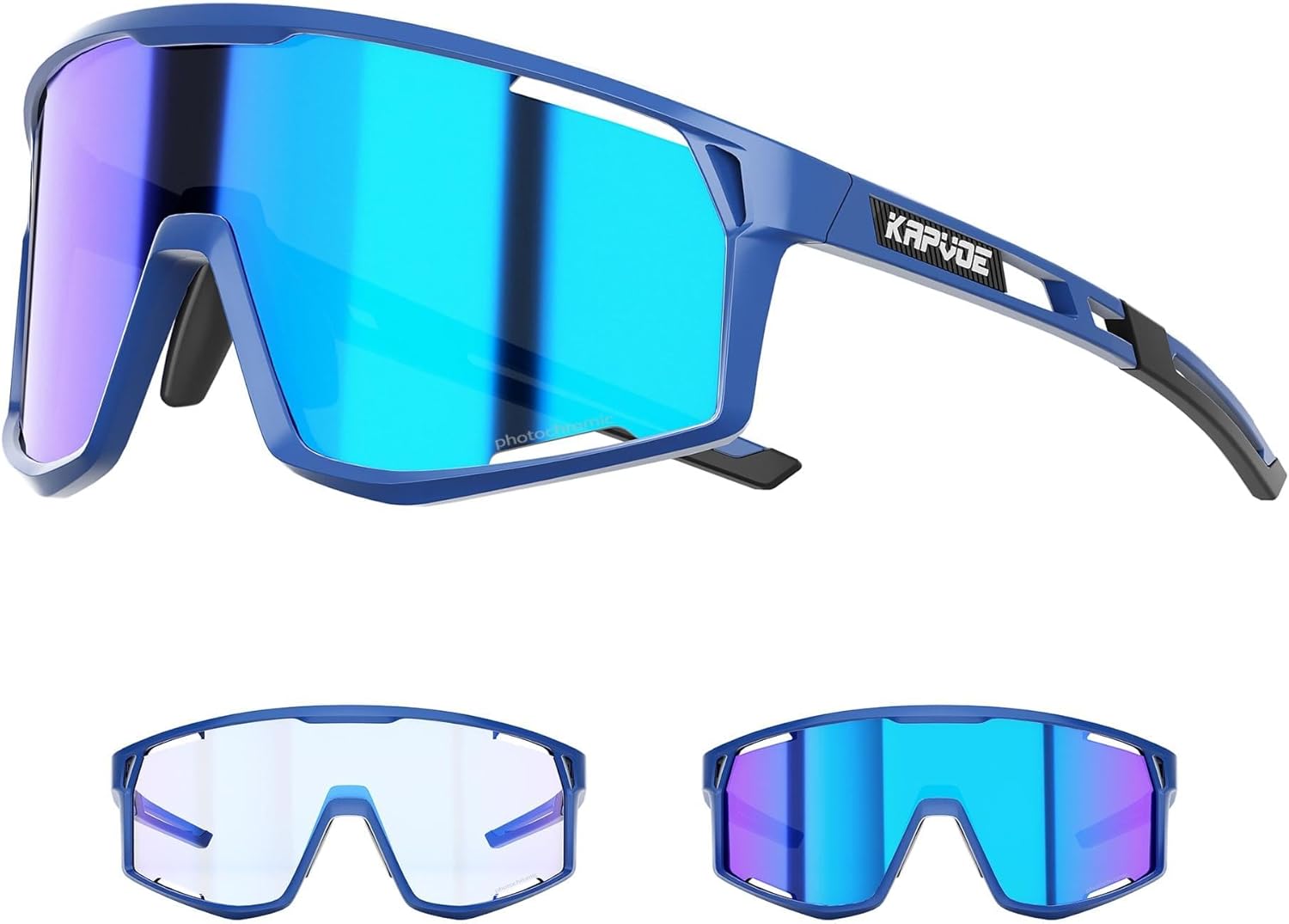 KAPVOE Photochromic Cycling Glasses Men Women Clear Mountain Bike Sunglasses MTB Baseball Running Triathlon - K180