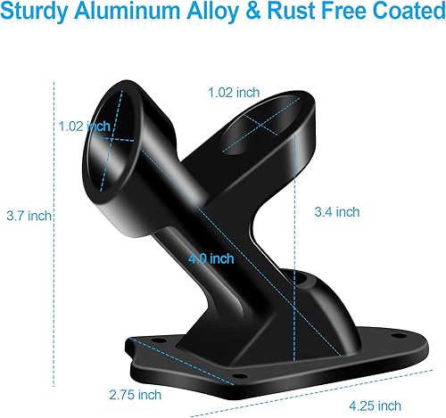 Miniatura 8 de Soportes para mástil de bandera de 1 pulgada con accesorios para montaje en pared de casa, diámetro interior de 1 pulgada, dos posiciones y aleación