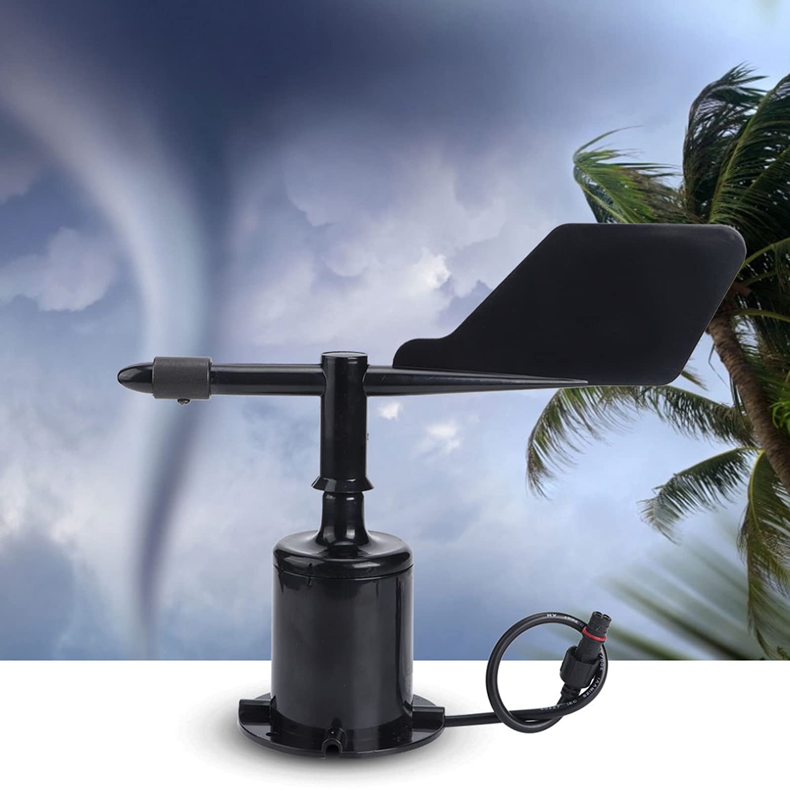 Sensore del Ventos MUNEFE, sensore di direzione del Ventos a 360 gradi, strumenti anemometrici della velocità del Ventos per condizioni meteorologiche ambientali (Coppia di cavi plug-in 0-10V (360°)