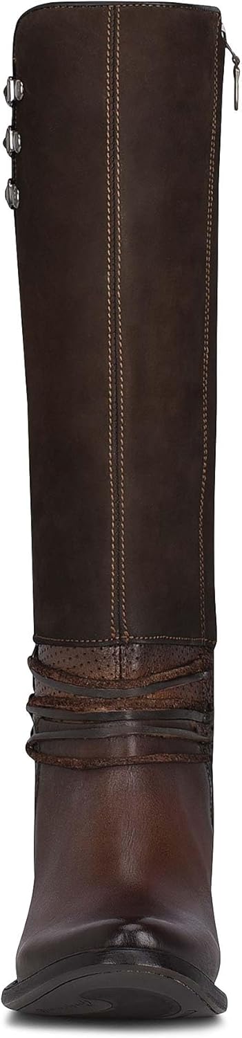 Cuadra Women's Tall Boot in Genuine Leather with Zipper Brown - Image 3