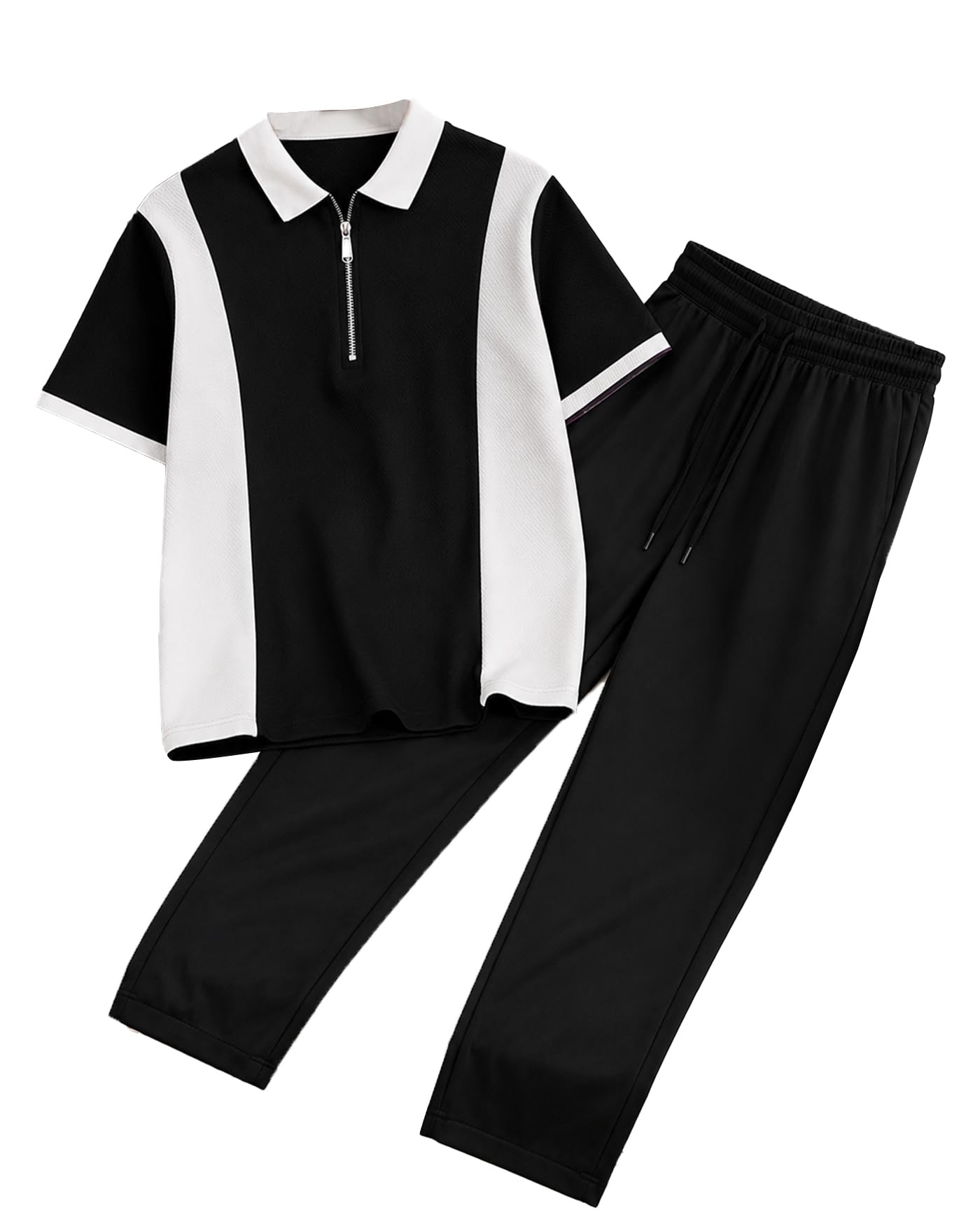 ausk Men's Premium Polo Co-Ord Set | Cotton Blend Polo T-Shirt & Elastic Waist Track Pant | Casual Summer Wear | Lounge Wear | Travel Wear Clothing Set for Men-picture-34