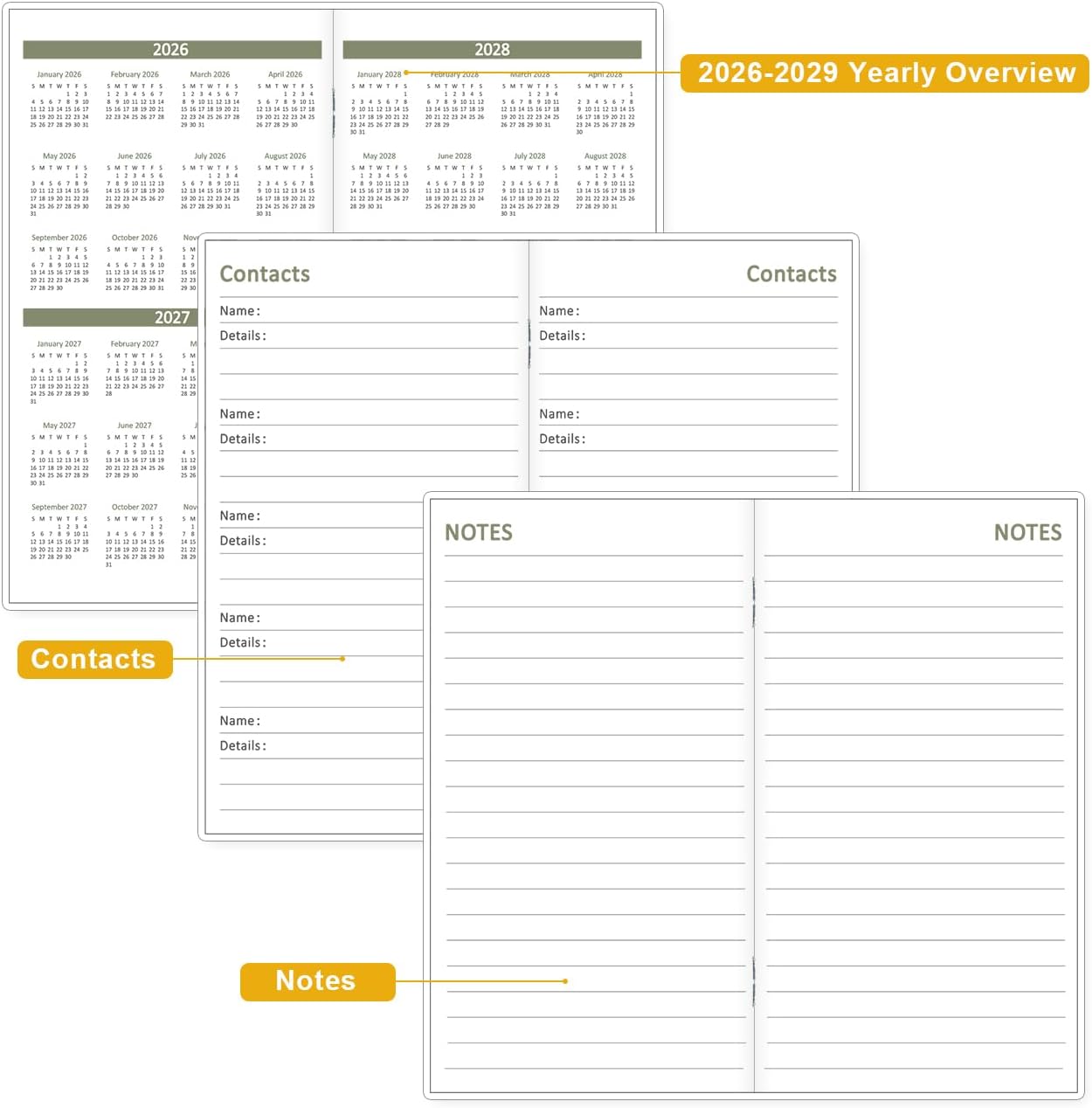 2026-2028 Pocket Calendar for Purse, Mini Monthly Planner 3.5"x6.5", Flower image 4