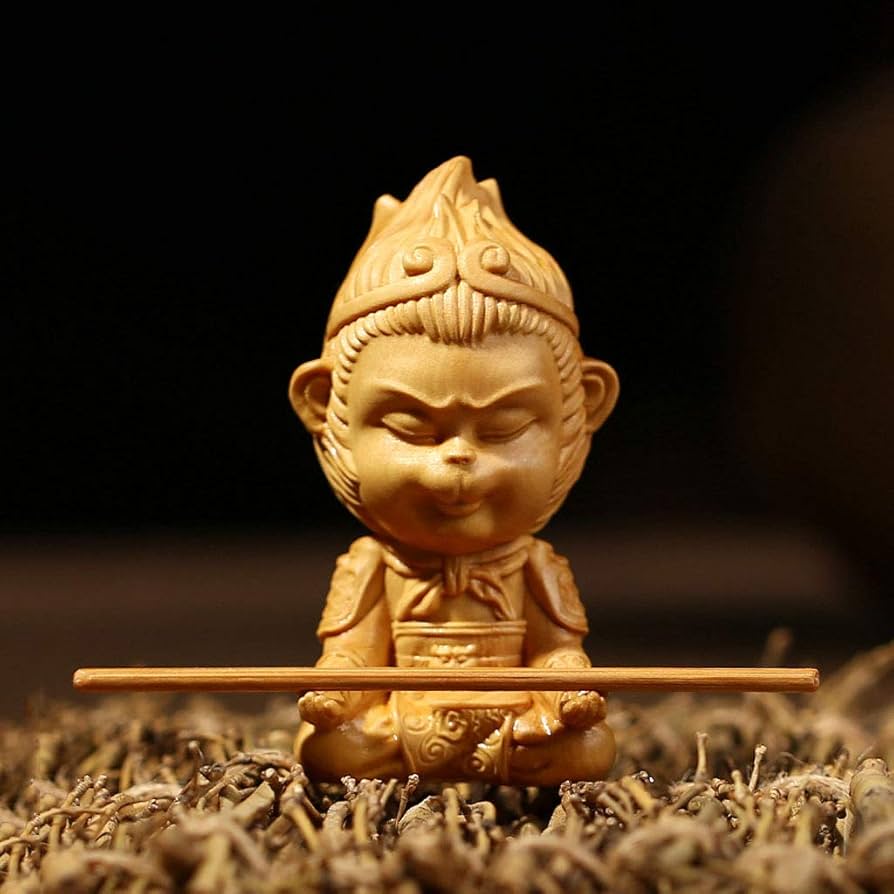 Amazon.co.jp: 孫悟空の置物・木製彫刻 神像 美術品「西遊記