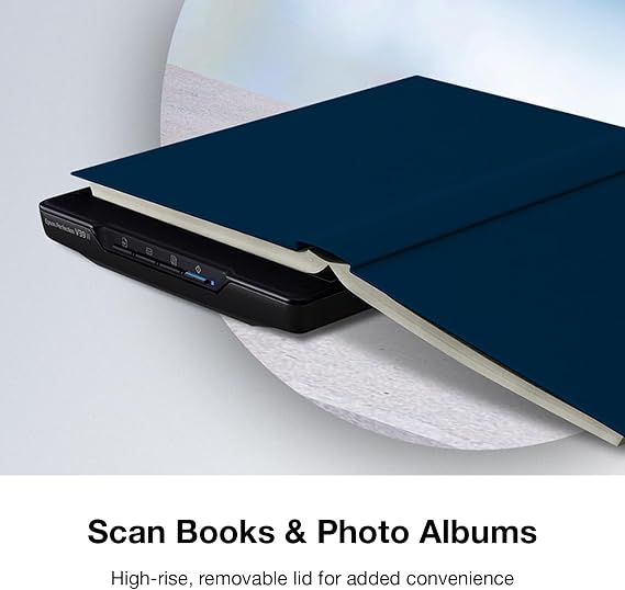 Epson Perfection V39 II Color Photo and Document Flatbed Scanner with 4800 dpi Optical Resolution Image Scanning, High-Rise Removable Lid, Scan to Cloud and USB Power, Black