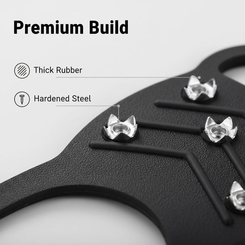 Ice Cleats for Shoes and Boots，8 Steel Studs Non Slip Micro Spikes, Durable Crampons for Hiking Boots Women&Men, Winter Ice Spikes for Snow Hiking Climbing Ice Fishing