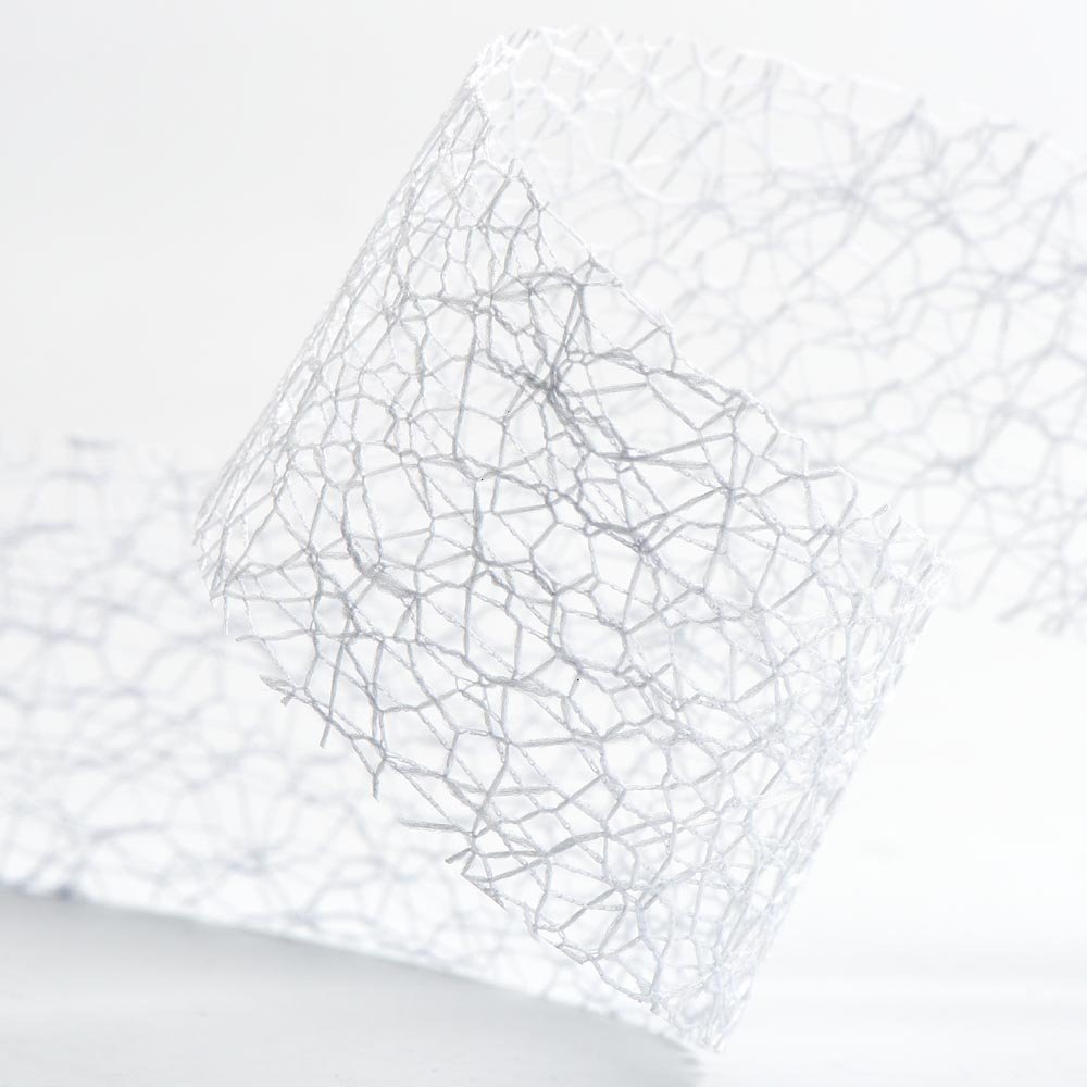 Deco Web Mesh Ribbon 38mm x 20 Metres - White
