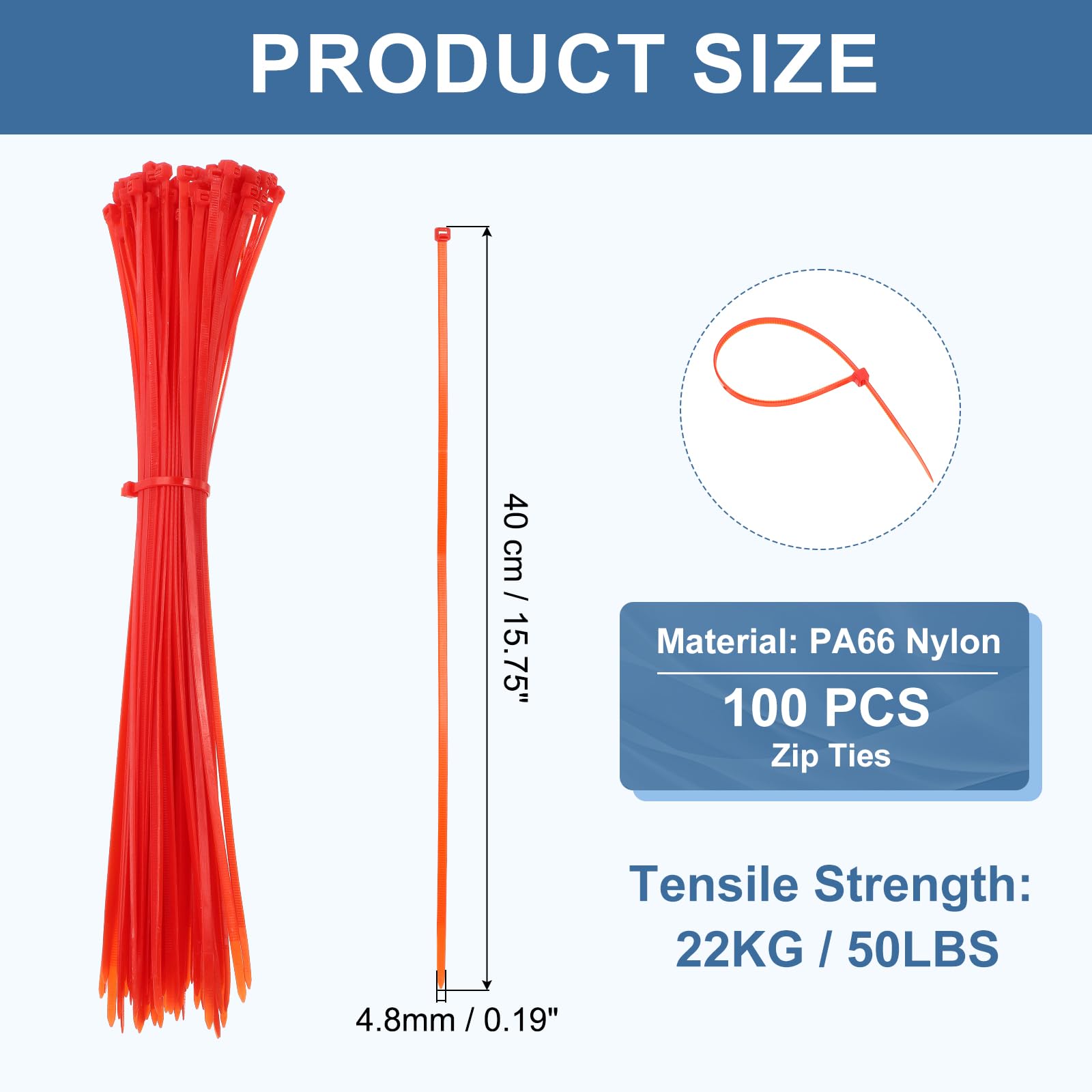 PATIKIL Cable Zip Ties 16 Inch - Image 2