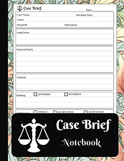 Case Brief Notebook: Nouveau Art Style Cover: Law School Journal Template for Trial, Criminal and Civil Legal Analysis