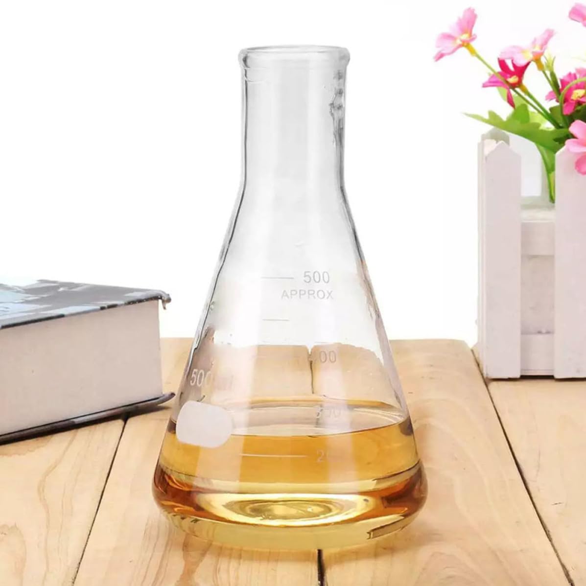 5pezzi Beute Coniche in Vetro Borosilicato Matracci con Fondo Piatto Graduati per Esperimenti Resistenti per Laboratorio e Preparazioni