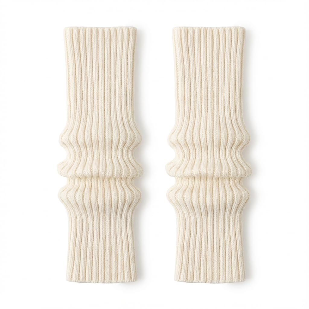 Womens Ribbed Knit Leg Warmers - Soft Wool-Blend Winter Calf Cuffs 1 Pair - for Boots Casual Wear