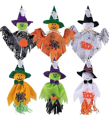 ARYANSH Shoppe Halloween Hanging Doll Cloth Spider Cartoon Decorative Colorful Holiday Hanging Decoration Pumpkin Ghost Bat for Halloween Theme Decoration (Only 1)